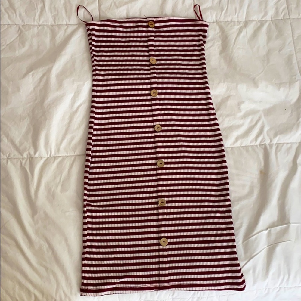 Ribbed stripped tube dress